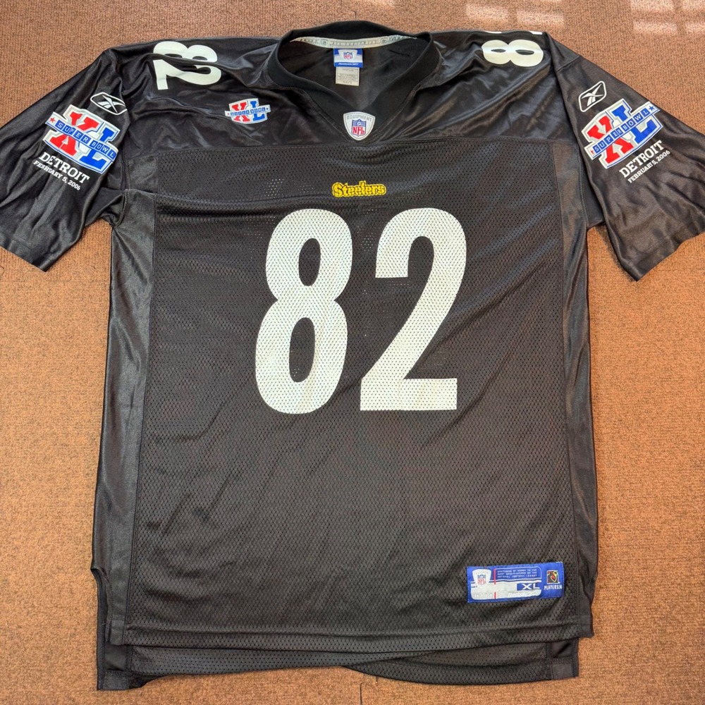 Reebok Pittsburgh Steelers Randle El Jersey Mens XL Super Bowl XL Patch Black 82